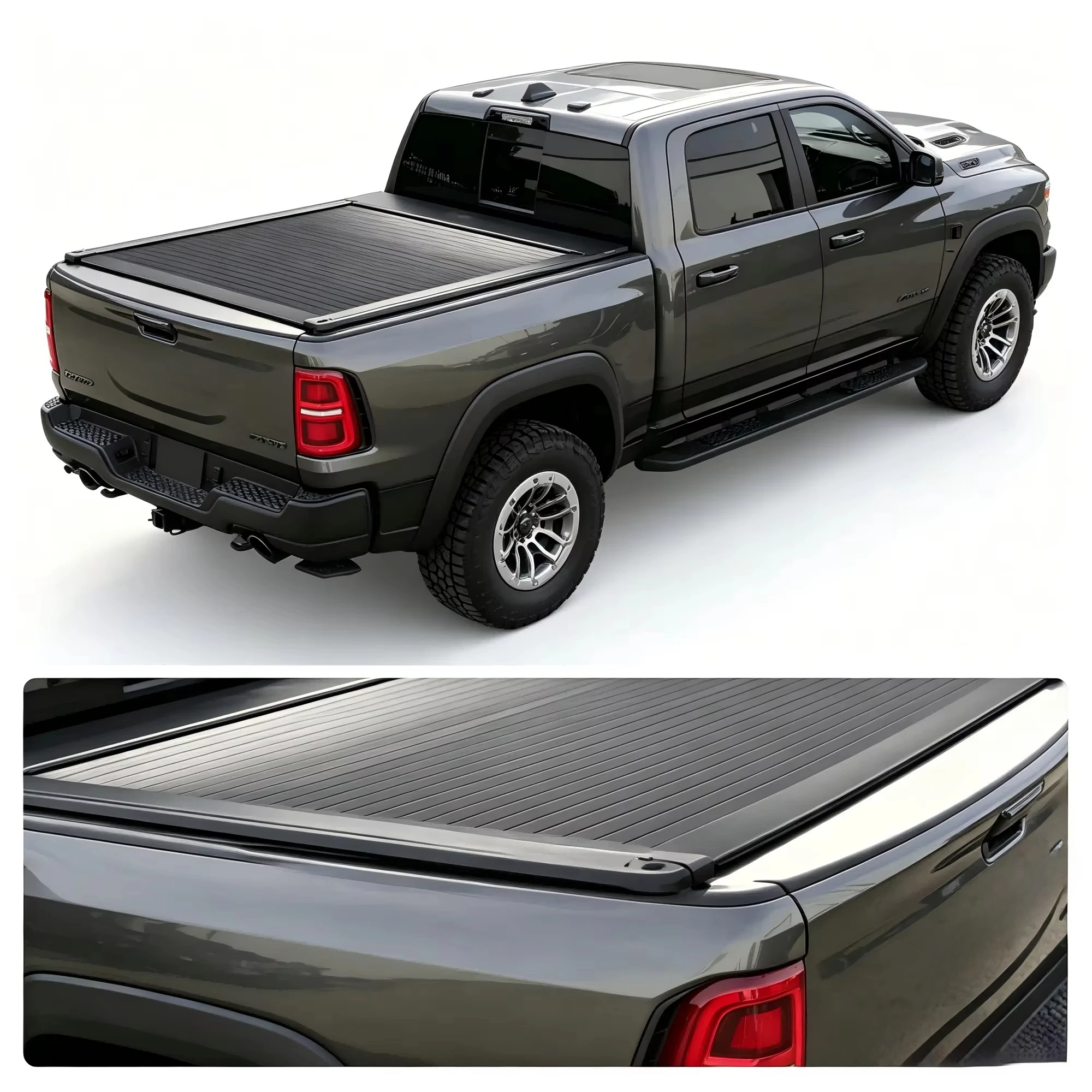 ZST Universal Fit Ranger Pickup Truck Retractable Waterproof Aluminum Alloy Soft Type Tonneau Cover Roller Shutter