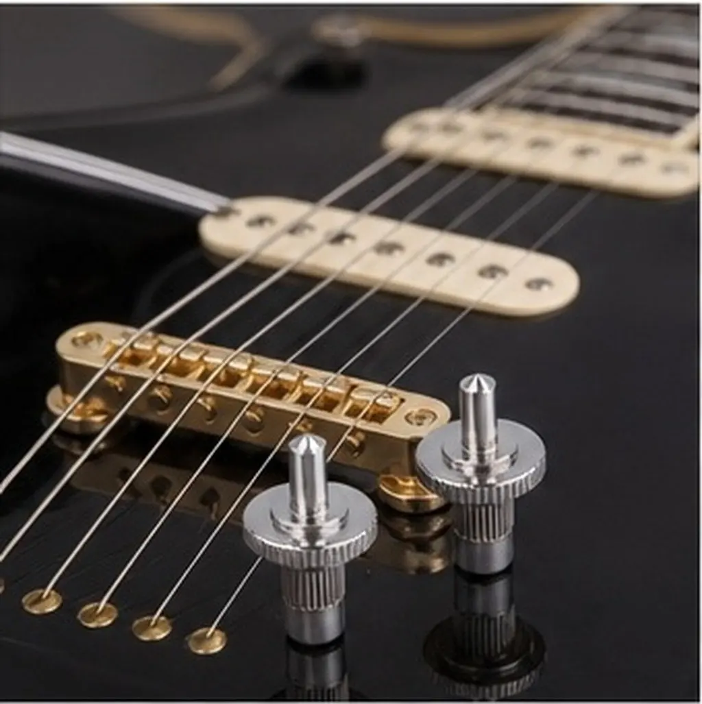 2Pcs Guitar Bridge Studs Electric Guitar Chrome Steel Corrosion Resistant Bridge Studs for High Performance Replacement
