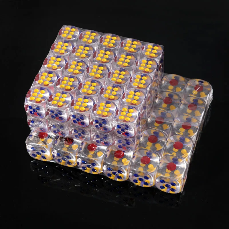 12/14/16/20/25/30MM crystal transparent dice color screen transparent acrylic dice bar ktv dice game dice