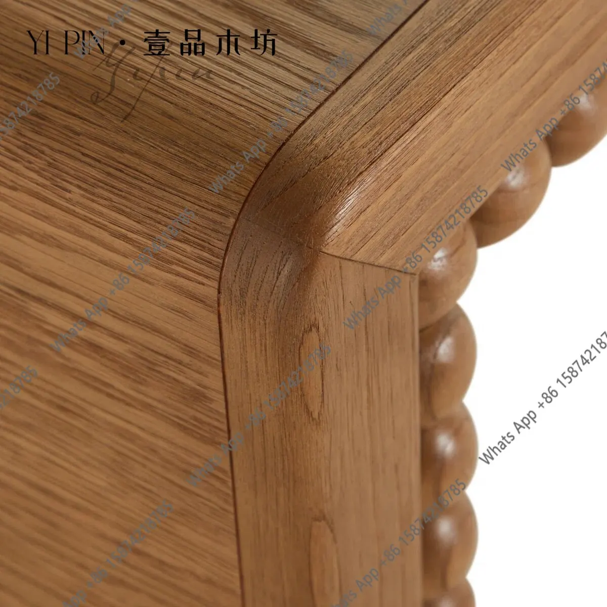 Italian minimalist solid wood porch table beaded decorative strip case light luxury high-end designer entry table decoration tab