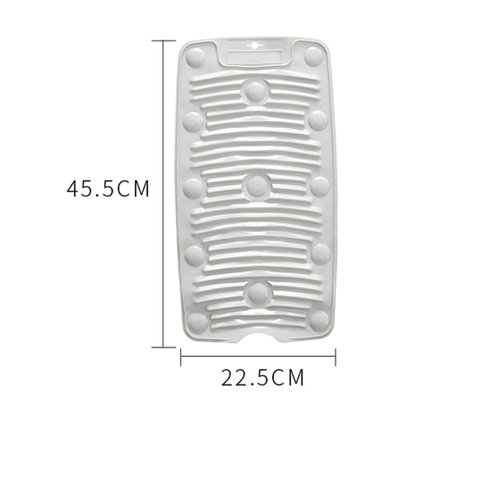 

1Pcs Flexible Washing Board with Suction Cup Durable Plastic Anti-Slip Cloth Cleaner for Laundry Grey