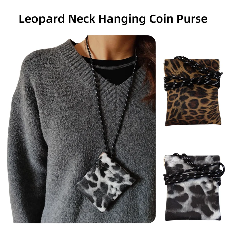 Neck Hanging Coin Purse PU Leather Earphone Storage Bag Mini Wallet Anti-theft Small Key Bag for Men And Women