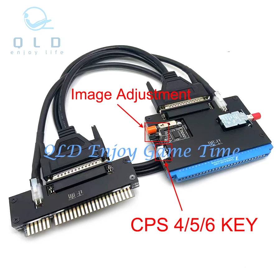 Jamma Convert Extension Cable with Voltage Display for Cbox SuperGun CPS1 Sammy Arcade Game Cabinet, Optional Image Adjustment