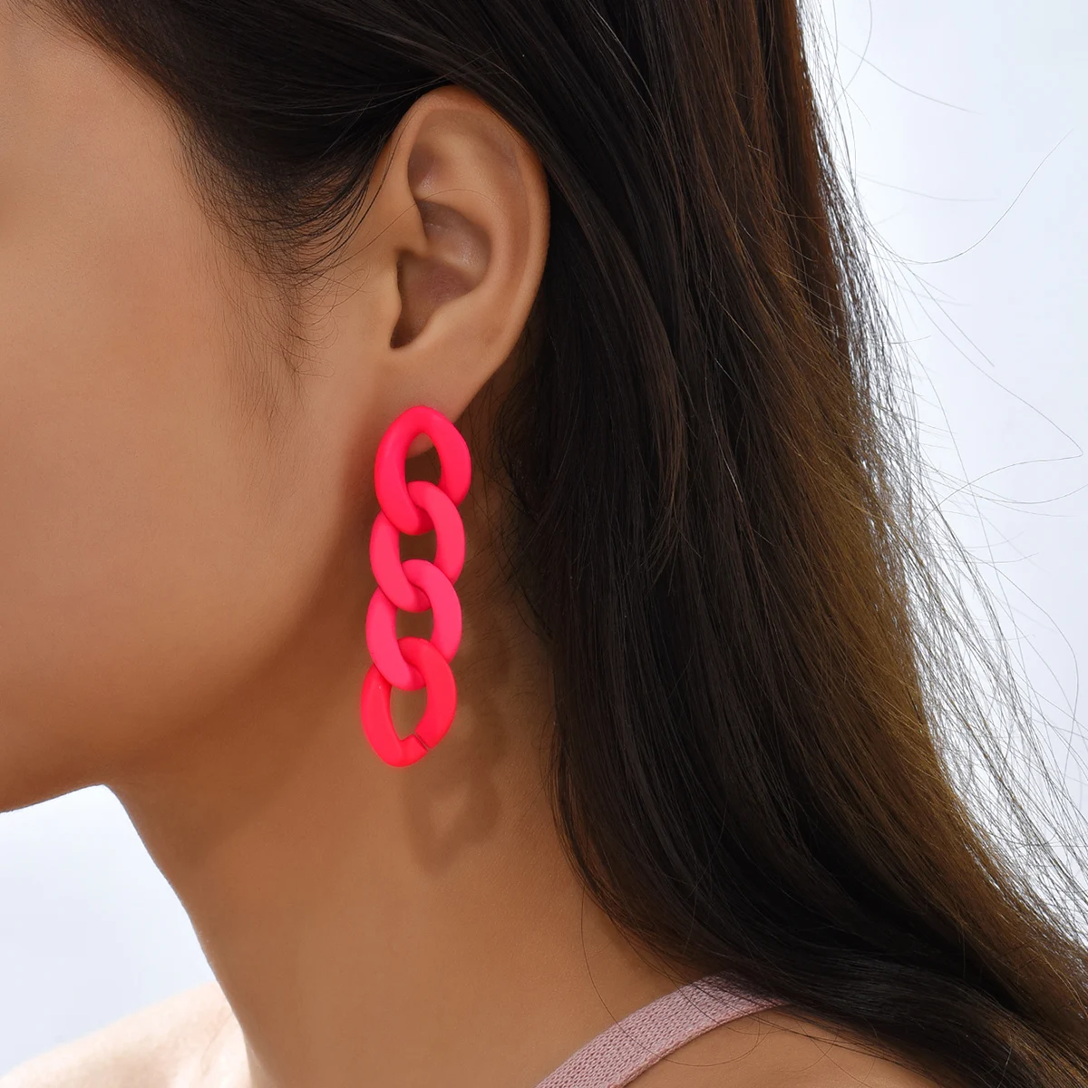 Pendientes de gota con cadena acrílica para mujer, aretes geométricos de resina, joyería Bohemia para fiesta, regalo, 2022