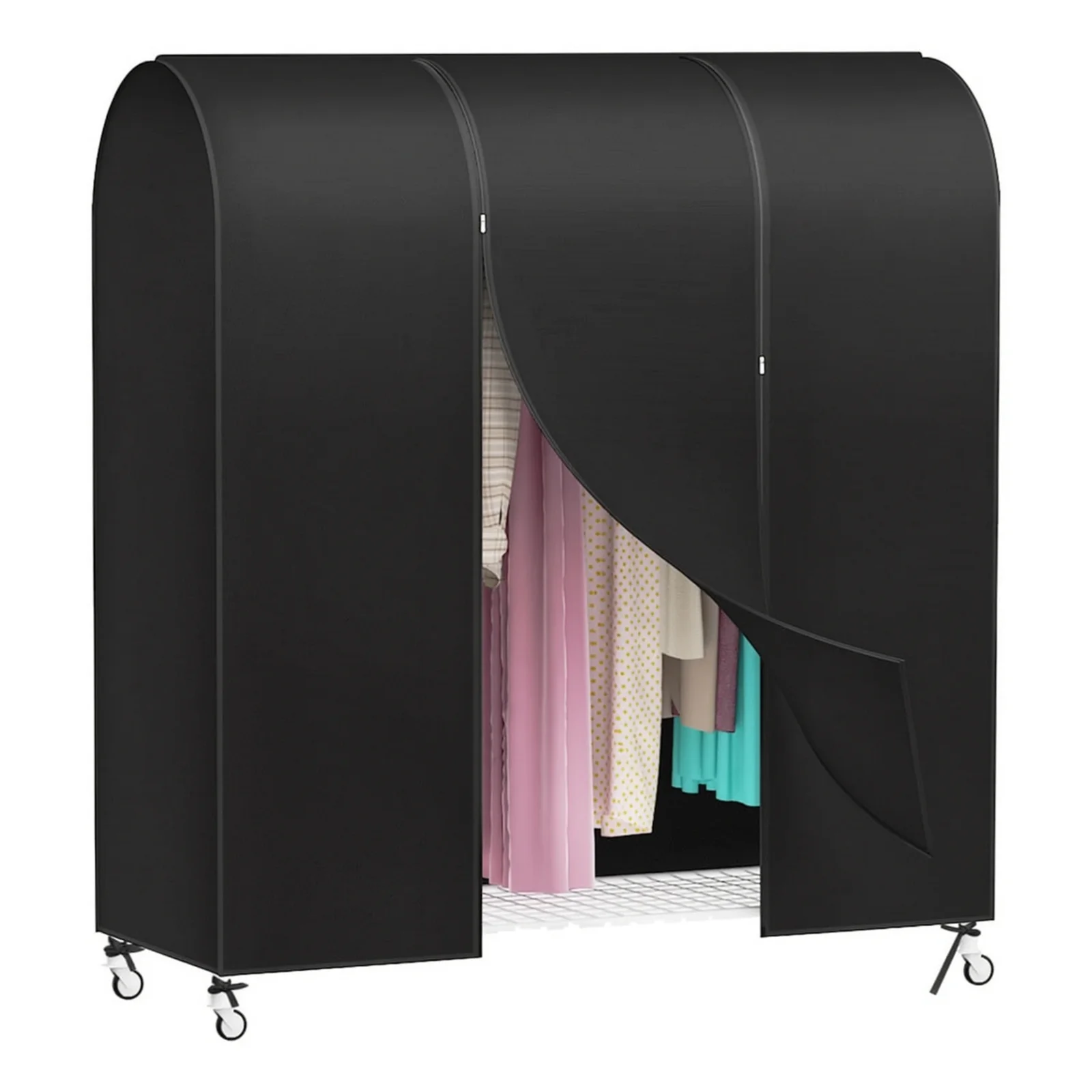 Portable Closet With Cover Providing Reliable Defense Against Dust Moisture And Water Splashes 20