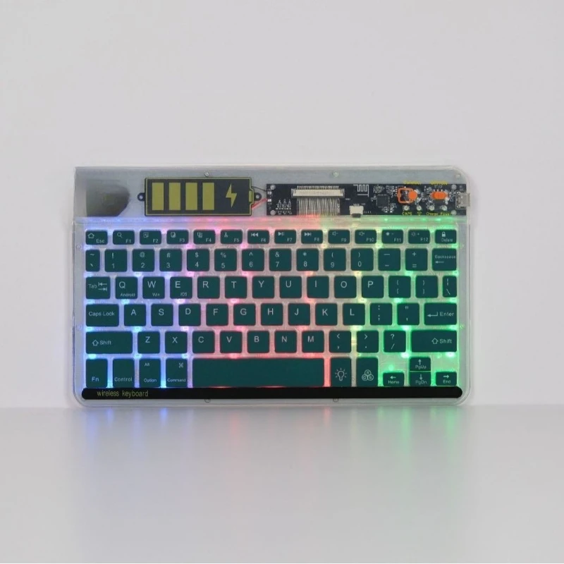 Transparent wireless backlit Bluetooth keyboard Lightweight and portable for Android tablet keyboard Multi-system