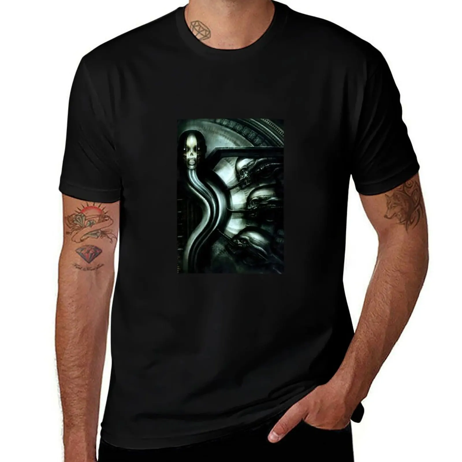 hans ruedi giger paintings T-Shirt Fashion Casual Short Sleeve Top T-Shirt