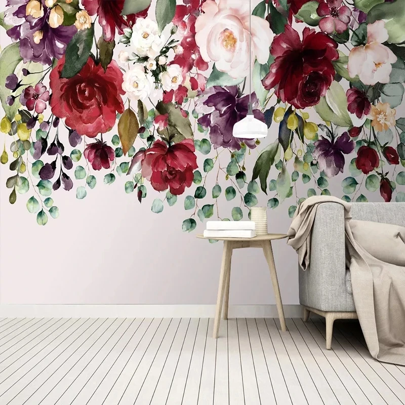 Customized Wallpaper 3D Plant Flower Mural Bedroom Romantic Floral Living room sofa TV background wall restaurant wall fabric 8d