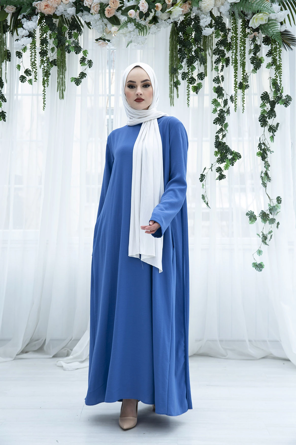 Backing sheet Piliseli Dress SAG-Indigo Winter Autumn 2021 Muslim Women Hijab headscarf Islamic Turkey