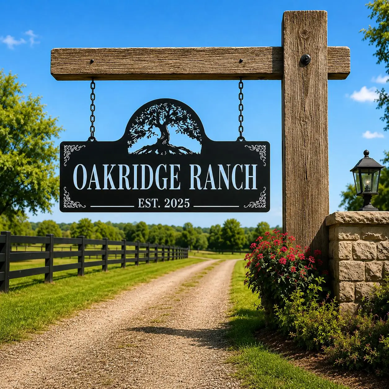 Large Custom Farm Sign, Cabin, Lodge, Ranch, Aluminum Metal, Outdoor Sign, Established Vintage Sign
