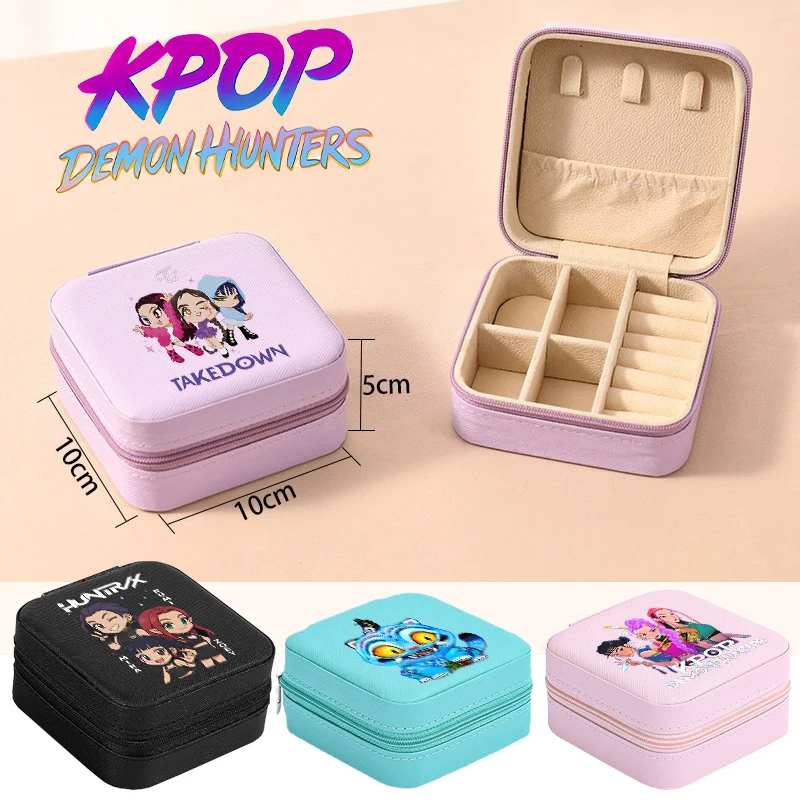 

1 шт., однослойная коробка для хранения ювелирных изделий Move K-Pop, классический кожаный легкий роскошный чехол с модным принтом для сережек и ожерелья