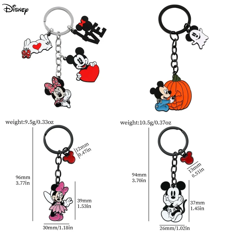 Cute Minnie Mouse Keychain Heart Pendant Accessories Mickey Love Valentine Day Gift Travel Backpack Accessories Minnie Keychain