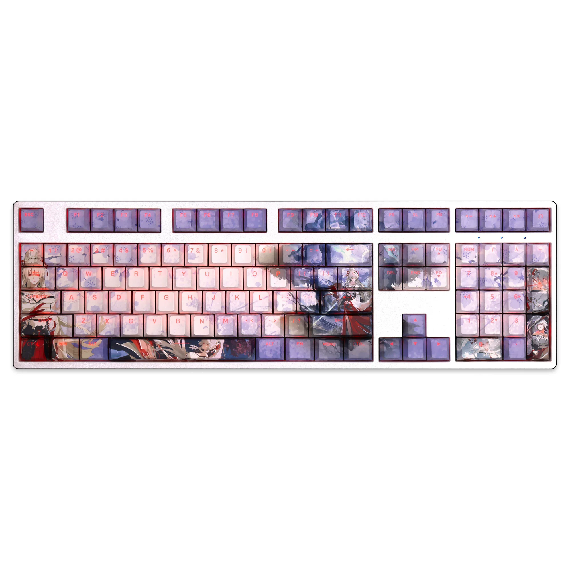 108 Keys Wuthering Waves Hiyuki Keycap PBT Backlit Keycaps Cartoon Anime Gaming Key Caps For ANSI 61 87 104 108 Layout