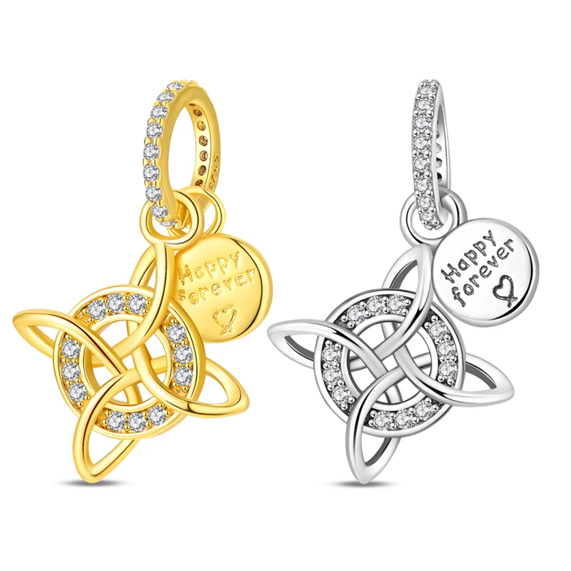 

Подвеска-шарм из стерлингового серебра 925 пробы с цирконами CZ, романтический дизайн «Вечная свобода», для оригинальных браслетов, DIY, подарок на день рождения для женщин