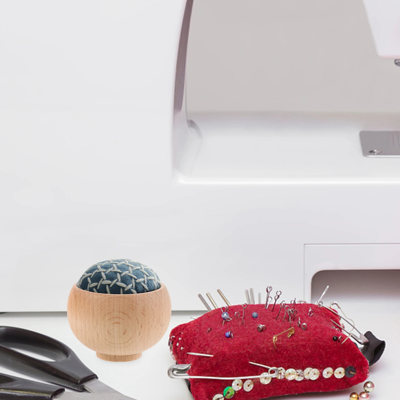 

4Pcs Japanese Needle Holder Wooden Bases Unfinished Decorative Pin Cushion Bowl Sewing Quilting Crochet DIY Crafts Natural Wood