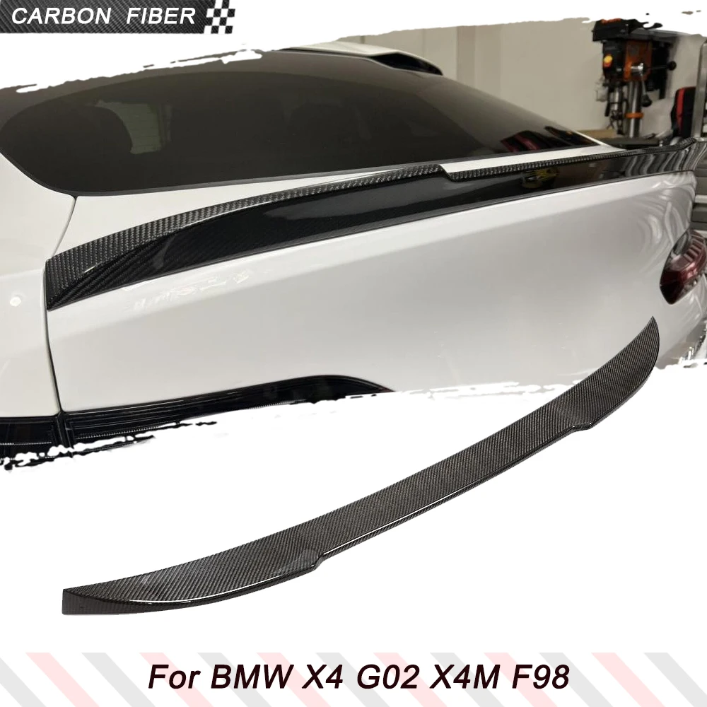

Carbon Fiber Car Rear Trunk Racing Spoiler Wing For BMW X4 G02 X4M F98 2018-2022 Car Rear Trunk Boot Lip Wing Lip Spoiler