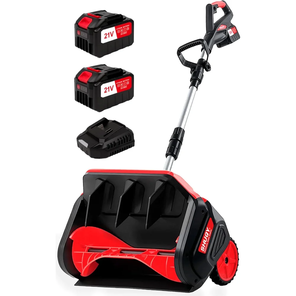 

Cordless Electric Snow Shovel, 14" Brushless Motor with Two Batteries & Support Wheels