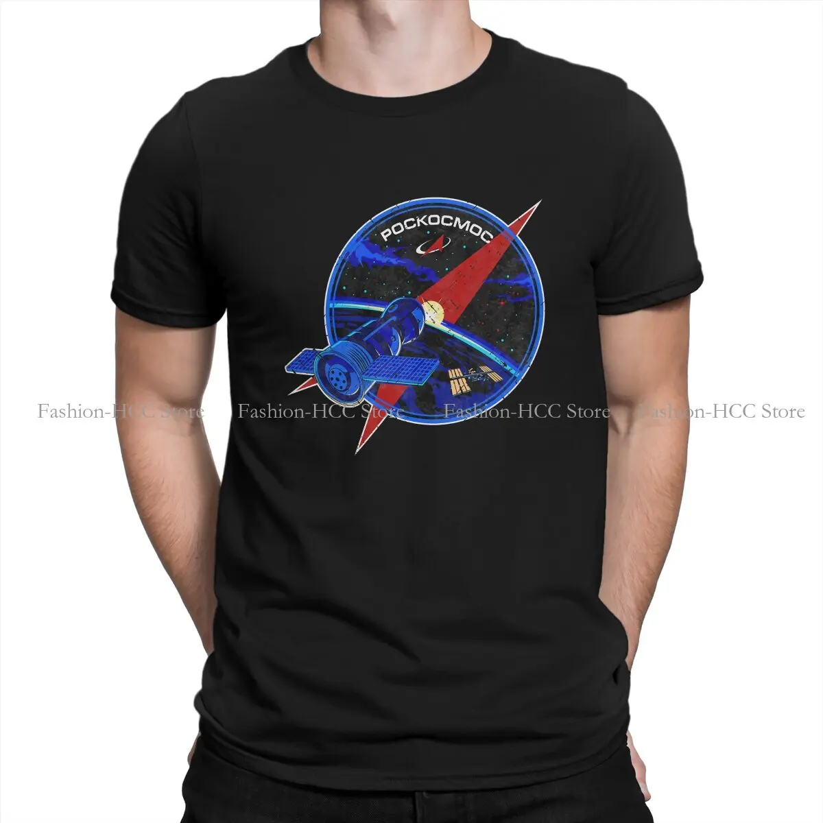 Russian USSR CCCP Polyester TShirts Roscosmos Space Agency Personalize Homme T Shirt Hipster Tops