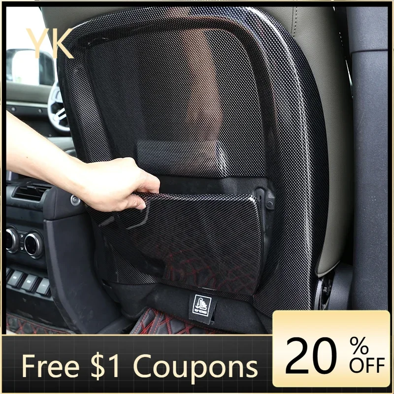 For Land Rover Defender 110 130 2020-2024 ABS Carbon Fiber Texture Car Seat Back Anti-kick Panel Cover Stickers Car Accessories