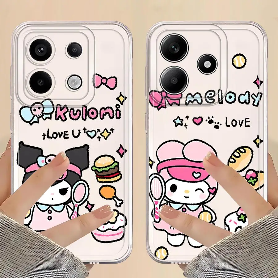 Funda de teléfono suave para Xiaomi Poco X3 NFC X3 Pro lindo Sanrio Kuromi