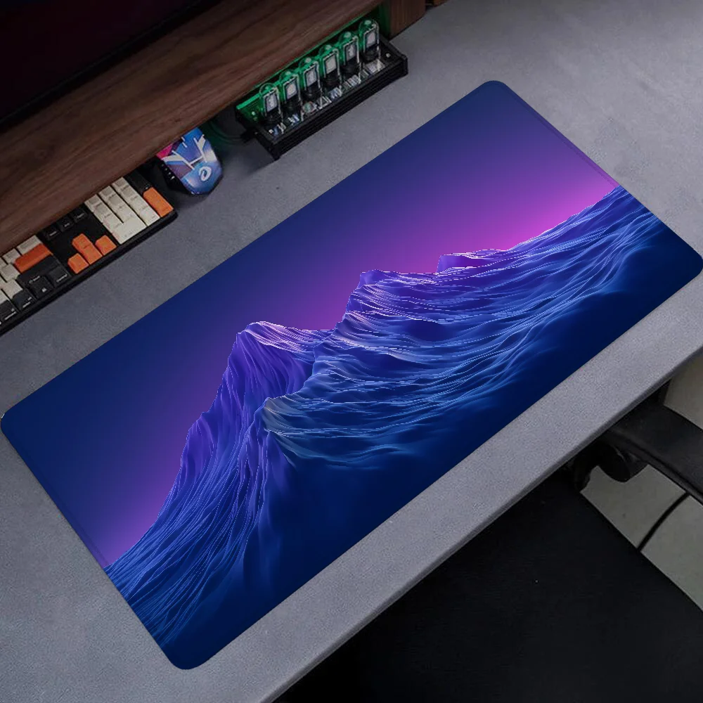 Purple Mountain Ranges Office Accessories Desk Pad for Computer Mouse Gamer Keyboard Mousepad Mat Gaming Mats Mause Carpet Rug