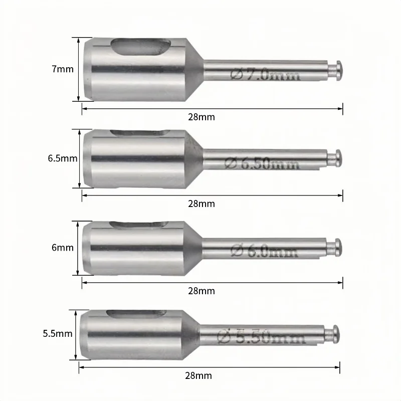5pcs Dental Implant Tissue Punch Stainless Steel Gingival Ring Cutter Low Speed Handpiece Dentistry Surgical Instrument Tools