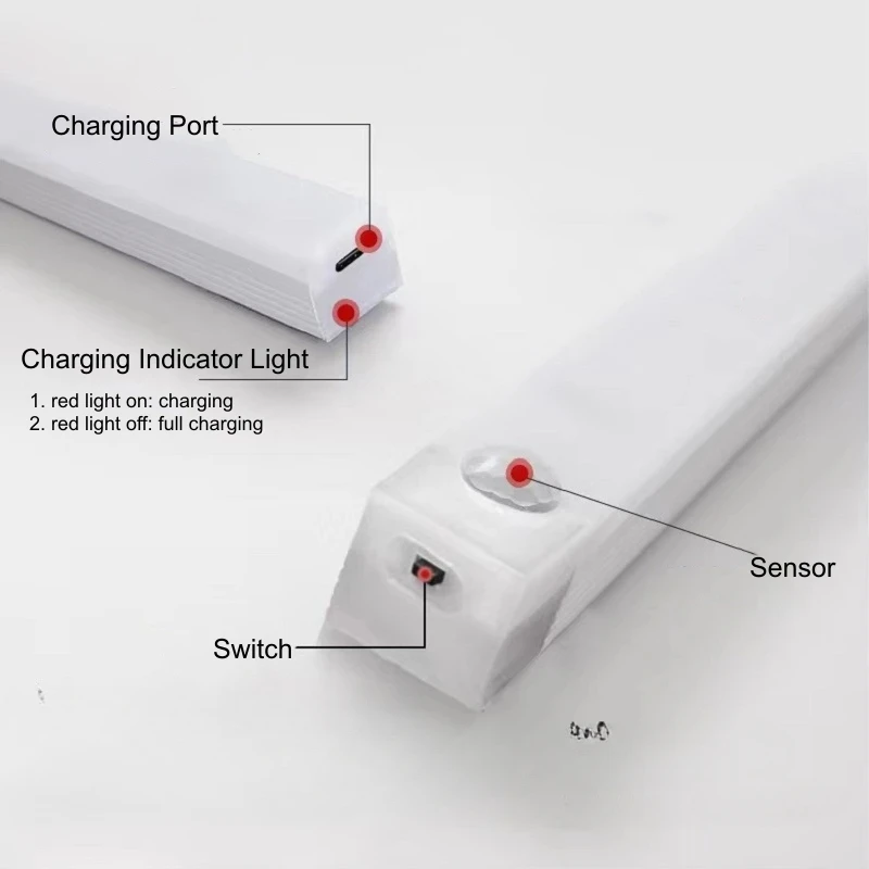 USB Charging Led Lights PIR Motion Sensor LED Bar Light Light Detector Portable for Kitchen Indoor Lighting