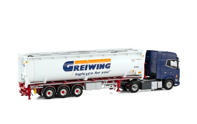 WSI 1:50 Scale DAF XG+ 4X Axle Tractor,Logistic Container Tank Transport Truck Vehicle Diecast Toy Model,GREIWING 01-4176