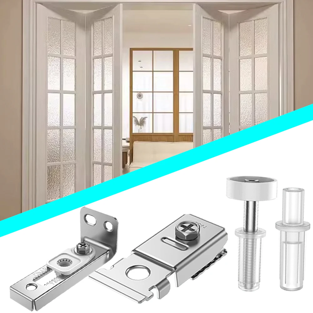2 Stuks Bifold Deur Hardware Reparatieset Inclusief Top & Trapas Bifold Kastdeur Hardware Kit Schuifdeuren Schuur deur Hardware Kit