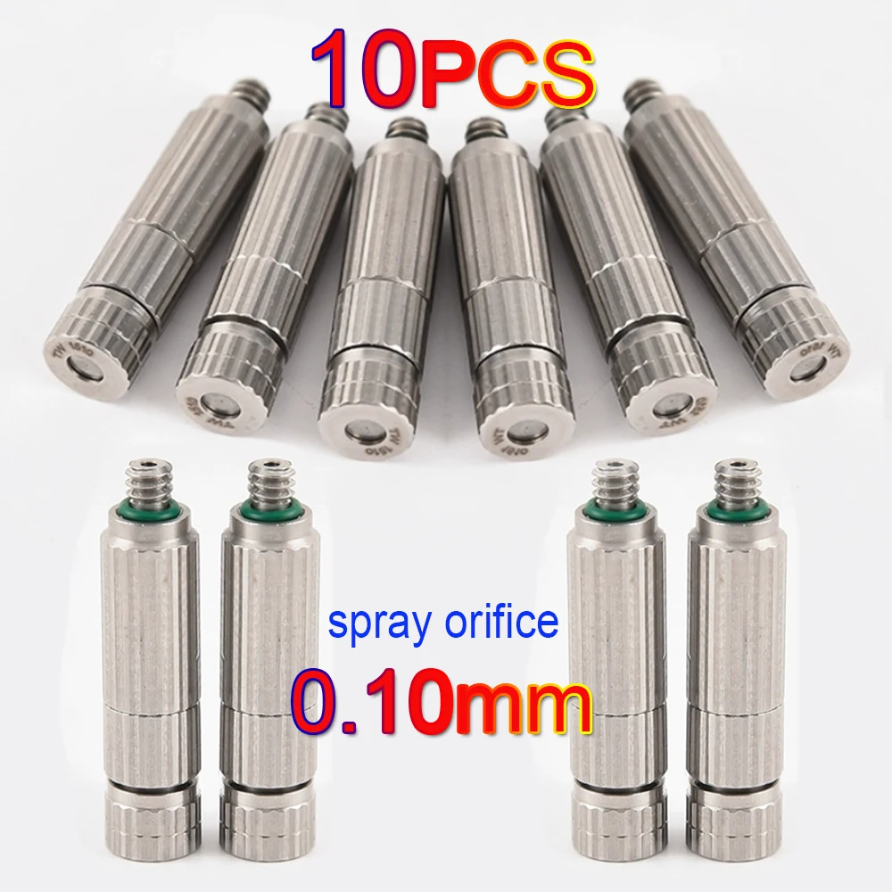 10 Pcs Stainless Steel Misting Nozzles For Outdoor Cooling Misting System, High Pressure Anti Drip Cleanable, 3/16
