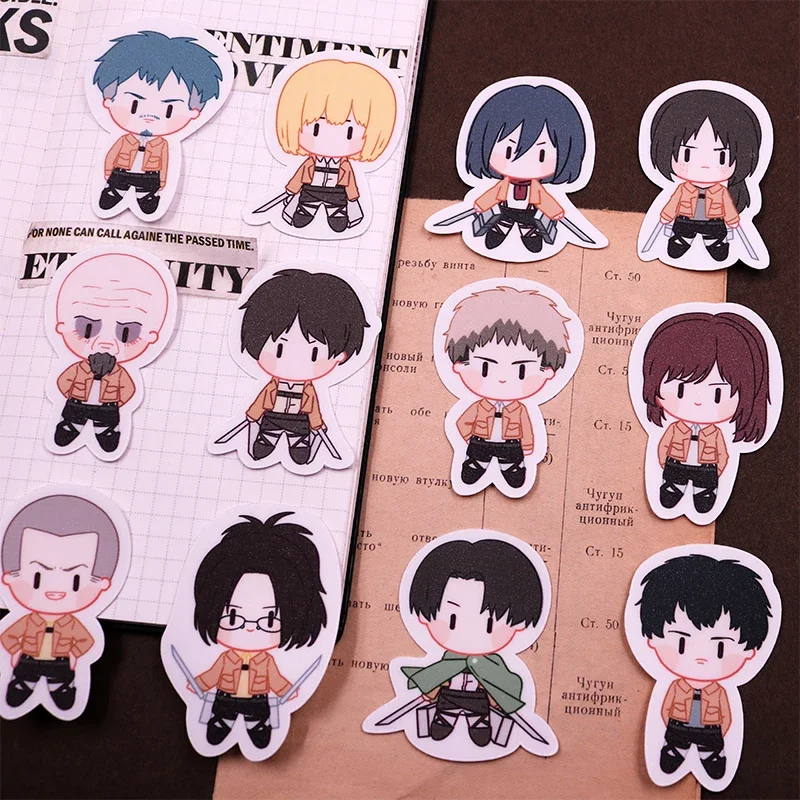 Anime Shingeki no Kyojin Levi Ackerman Eren Jaeger Armin Arlert Mikasa·Ackerman Cosplay Flash Mobile phone sticker decal planner