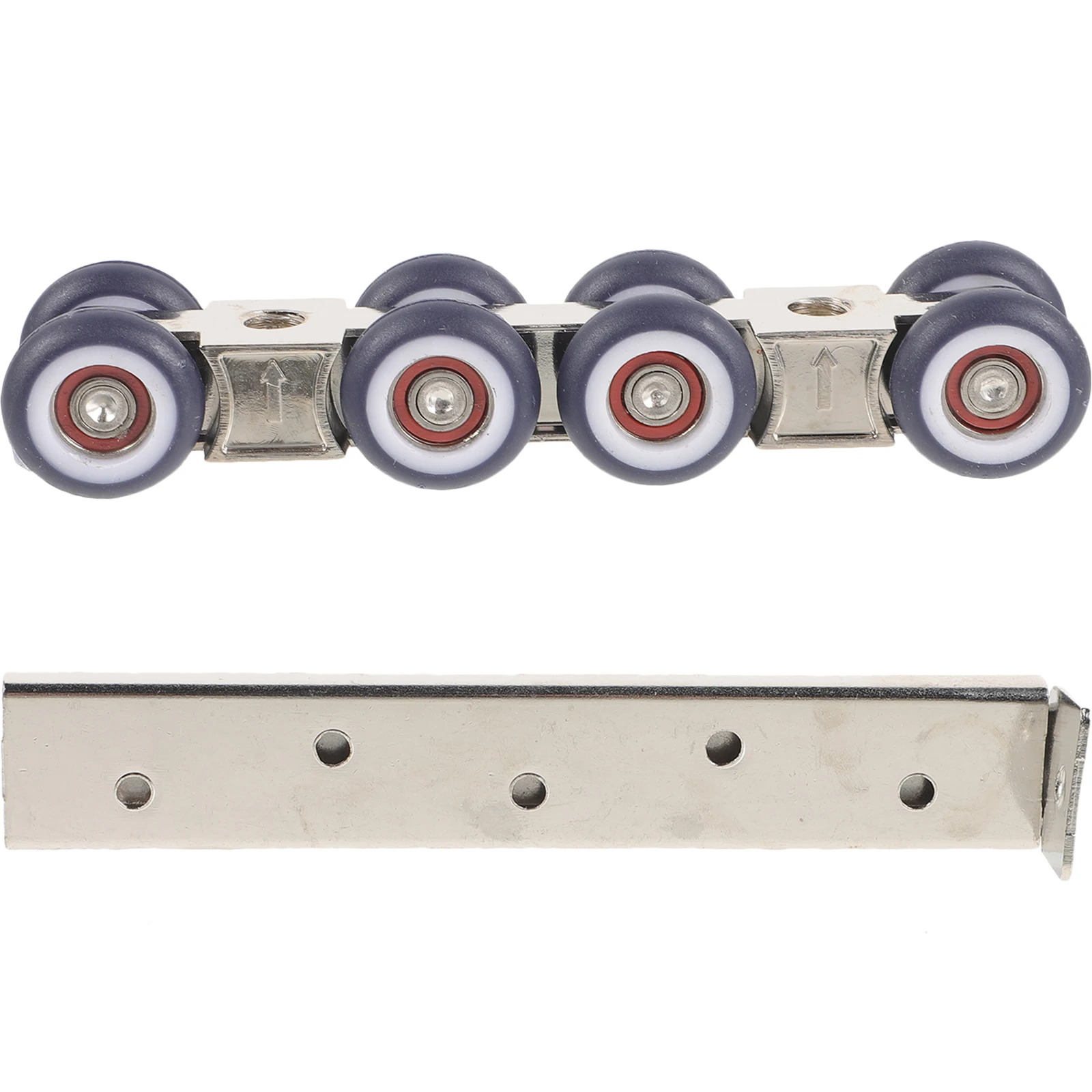 

8 Wheels Pulley Zinc Sliding Door Roller Alloy Silent Nylon Roller Kitchen Track Closet Wardrobe Barn Door Hardware