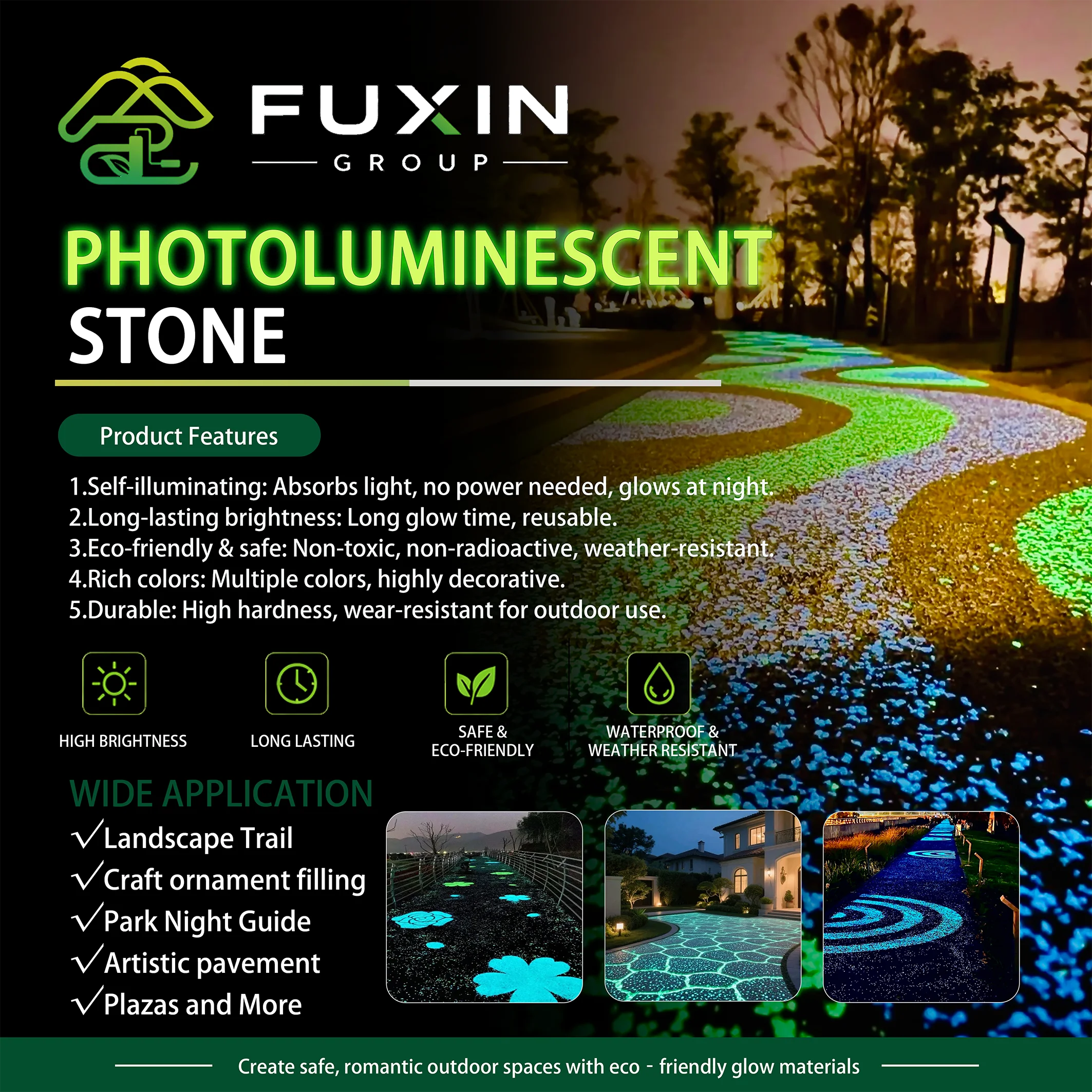 Glow Stone Decorative Gravel for Garden Path Aquarium Luminous Pebbles