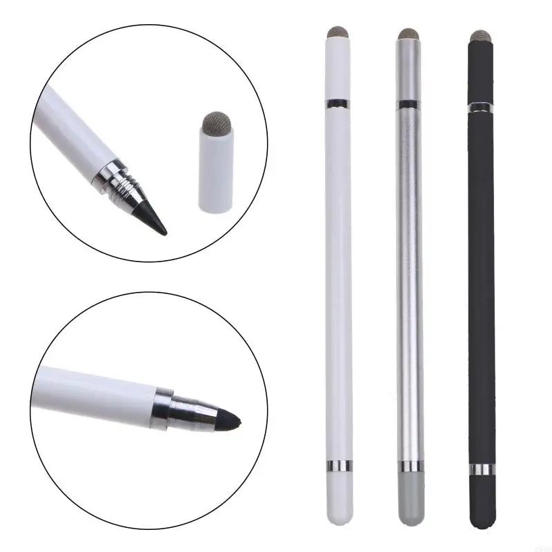 

C63A High-Sensivity Fiber and Cloth Capacitive 3-in-1 3-tip Universal for Touch Screen Pen for All Tablets Cell Phones