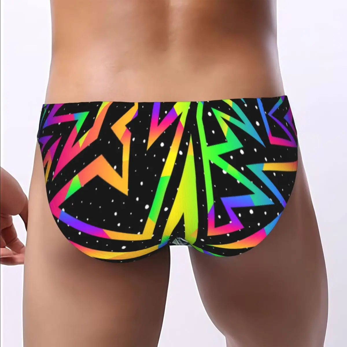 Men's Panties Star Rainbow Geometric Man Briefs Sexy Underwear Male Bikini Underpants High Quality