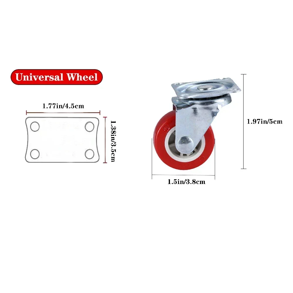 4 kółka o dużej wytrzymałości, kółka obrotowe, ciche kółka obrotowe 360 stopni, używane do mebli, wózków ręcznych, stojaków ekspozycyjnych itp.