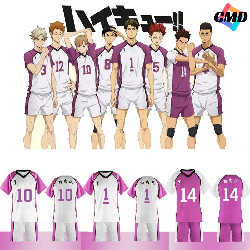 Cos Haikyuu Cosplay Costume Shiratorizawa Wakatoshi Ushijima Sportswear High School volleyball shirts uniform number 1-16