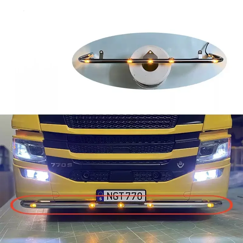RC نموذج LED محاكاة الجبهة أسفل ضوء الذقن مصباح ل 1/14 تاميا مركبة يتم التحكم بها عن بُعد ل سكانيا 770S 6X4 56368 8X4 56371 ترقية السيارة