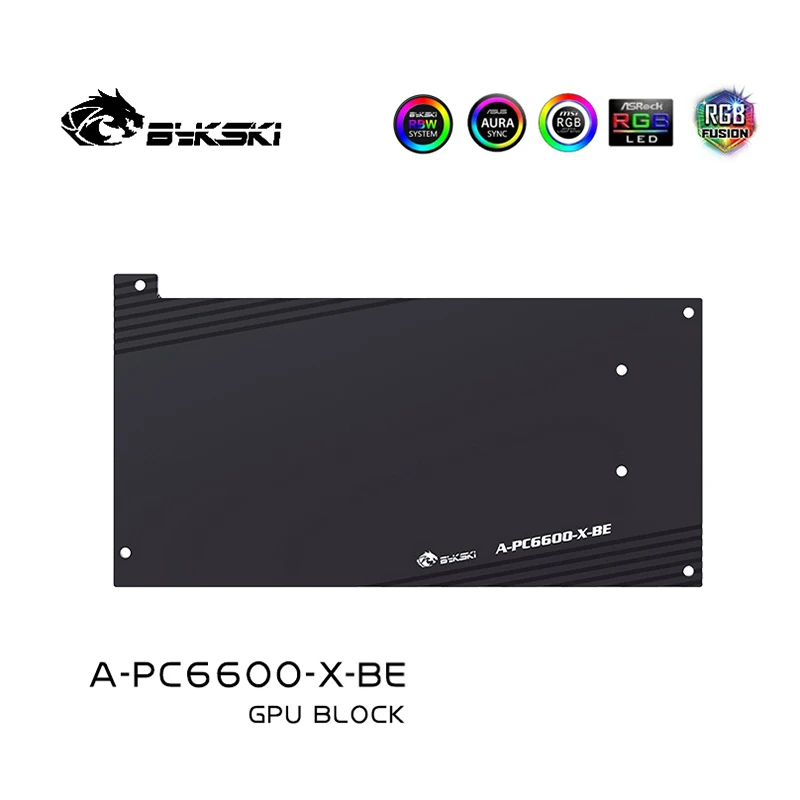 Bykski A-PC6600-X Water Block Use for PowerColor Fighter AMD Radeon RX 6600 8G Video Card /Copper Cooler GPU Radiator RGB SYNC