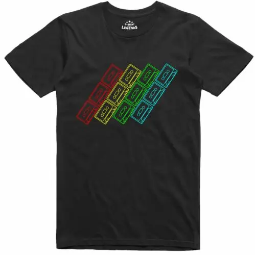 Cassette Audio Bande Spectre Couleurs Rétro Gamer 8 Bit Era T Shirt