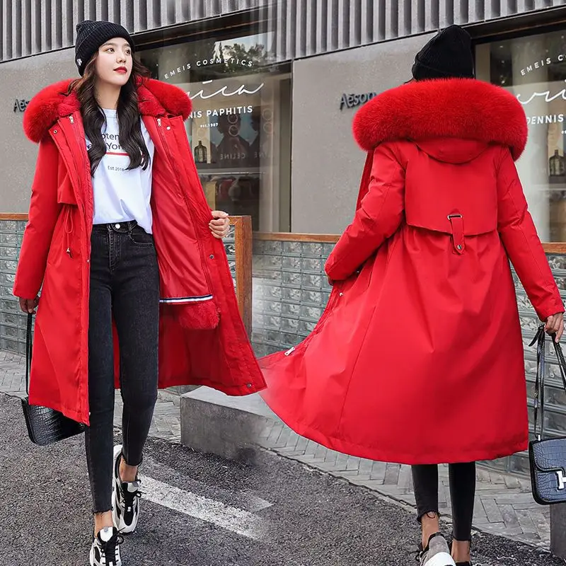 

2023 New Women Cotton Coat Winter Jacket Female Thick Warm Parkas Hooded Outwear Large Size Overcoat