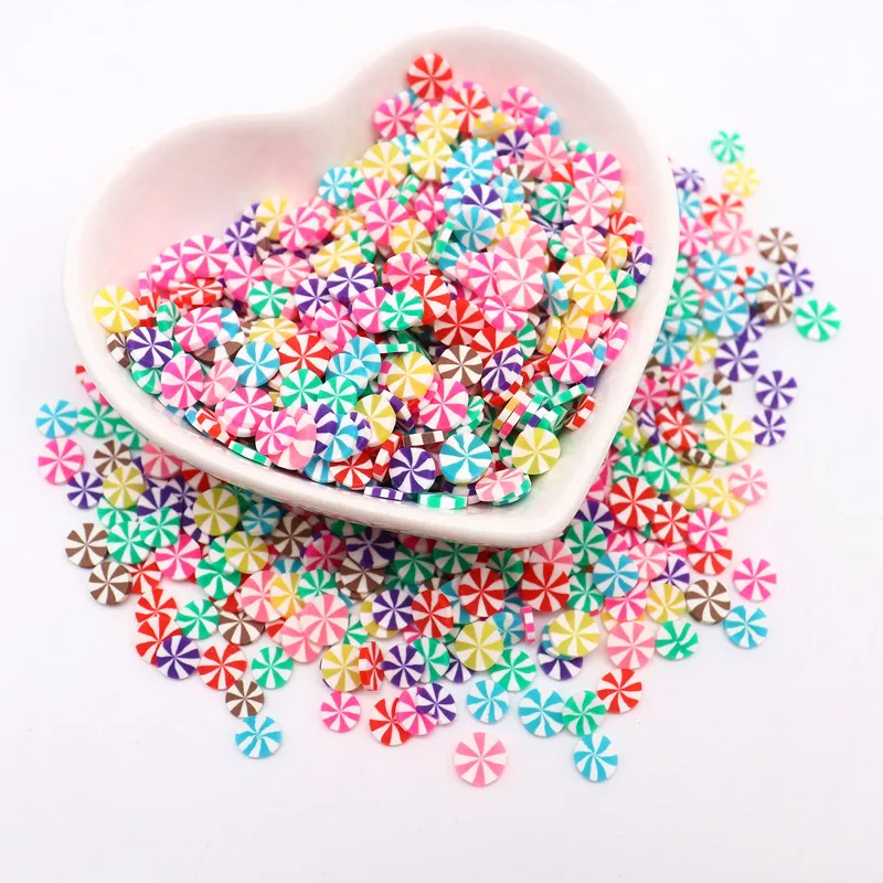 10g Colorfull Lollipop Polymer Clay Sprinkles for DIY Crafts Tiny Cute Bonbon Candy Plastic Klei Mud Particles Card Making