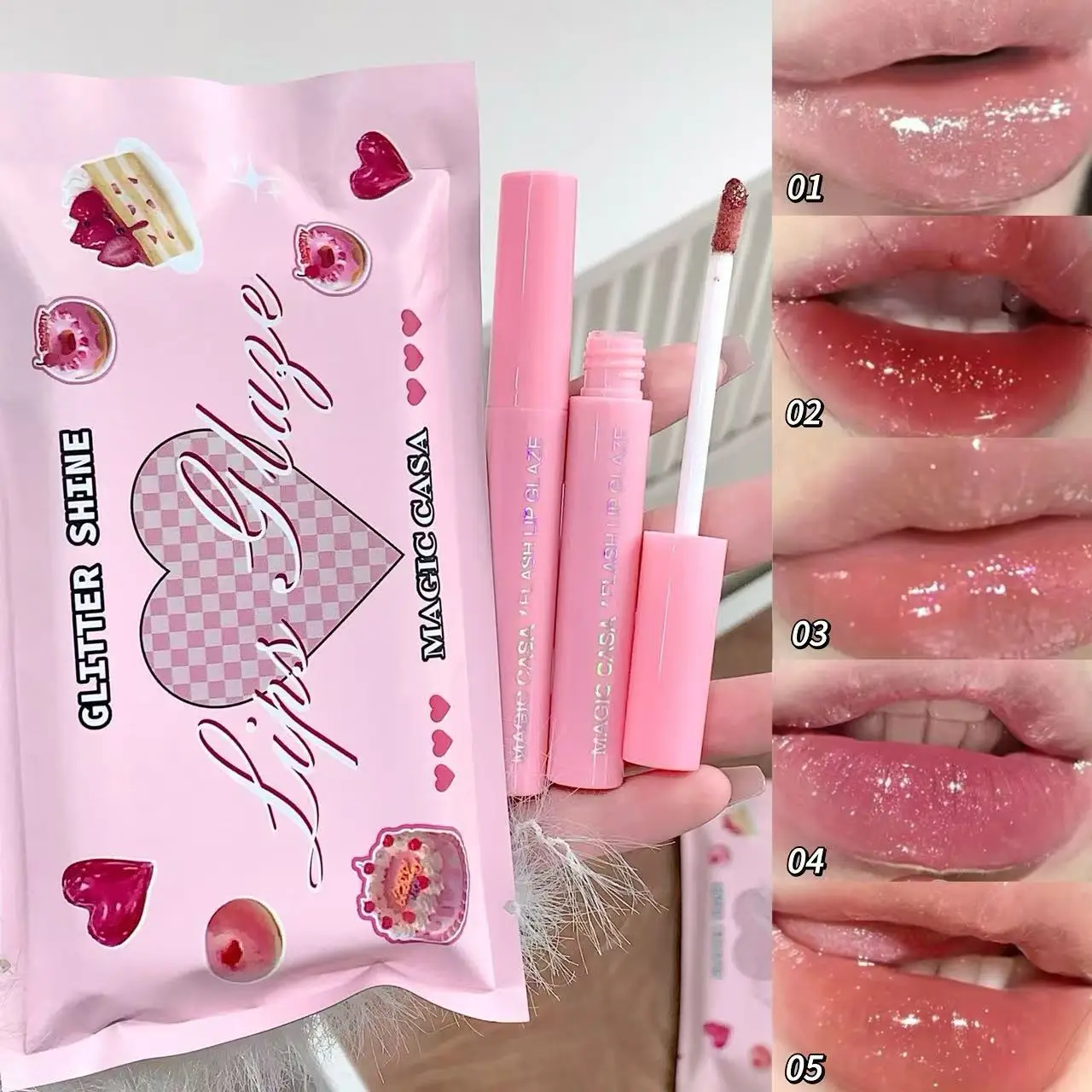 ヨーロッパスタイルチョコレートリップグレイズ5個入りマットリップスティックセットミルクコーヒーキャラメルローズレッドブラウンメイクアップ