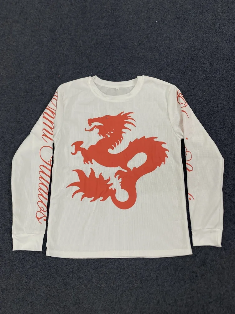 Y2k inspirado oversized manga longa t camisa retro paleta de cores elegante ins moda moletom estético na moda casual wear