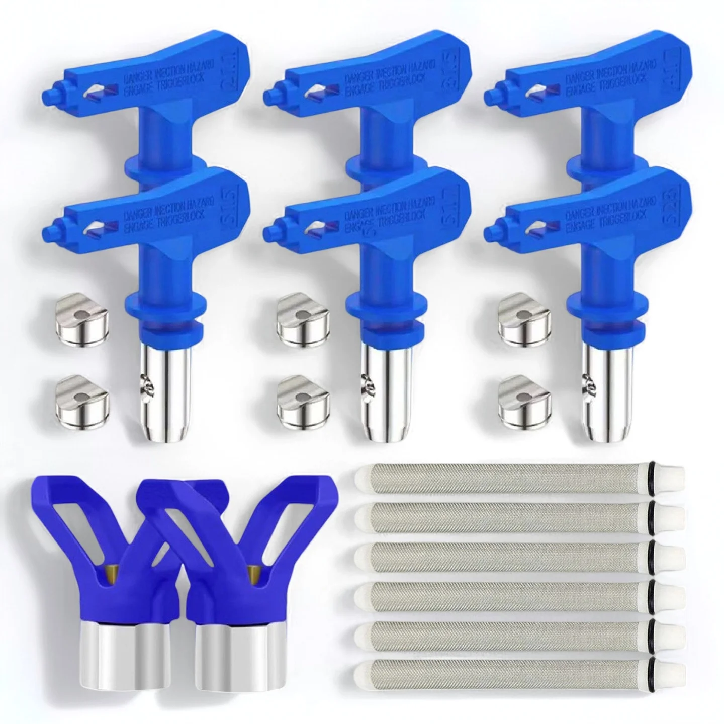 

14Pcs Airless Paint Spray Nozzle Tips Set 211 315 417 515 517 523 Reversible Spray Tips With Nozzle Guards Filters Sprayer