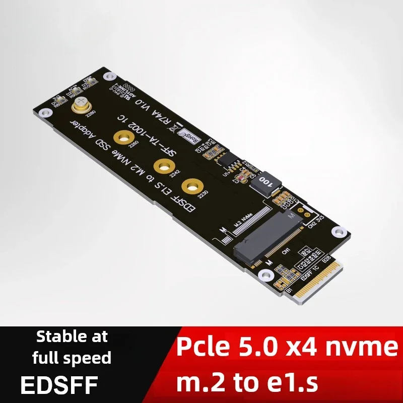PCIex4 5.0 NVMe M.2 to EDSFF E1.S Adapter for 1U Server Chassis