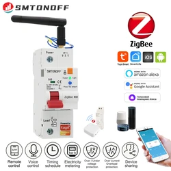 Zigbee Tuya 1P Smart MCB contatore prepagato Timer interruttore tensione protezione corrente controllo vocale Alexa Google Alice