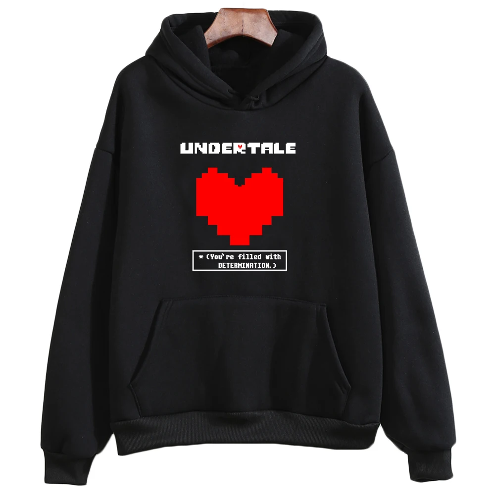 Undertale Game You're Filled with Determination Hoodies Women Casual Long Sleeve Sweatshirt for Winter/autumn Hooded Hoodie Girl