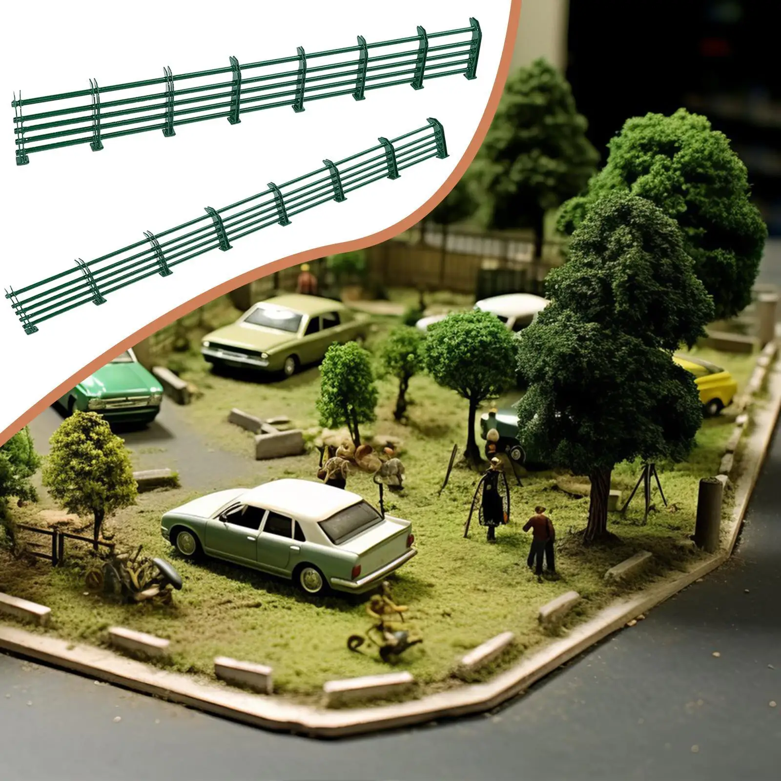 مصغرة الطريق السريع الدرابزين قطار السكك الحديدية تخطيط DIY الملحقات حاجز الطريق الصغير لعب الأدوار المفروشات الحياة المشهد