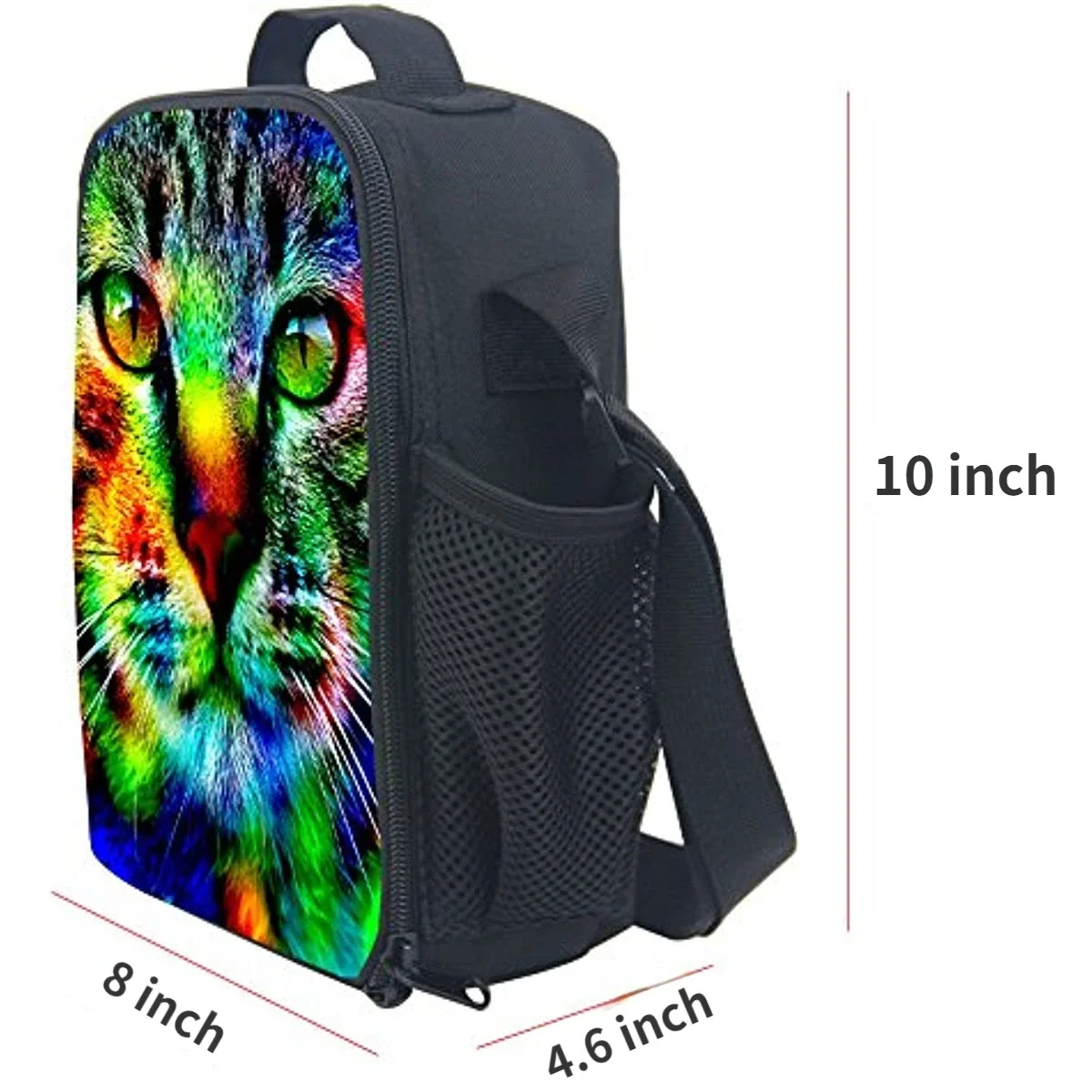 Colorful Cat Insulated Lunch Box Cooler Bag Lunch Box Bag Animal Lovers for Men Women Boys Girls Shcool Work Picnic Food Bag